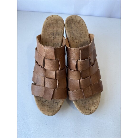 Kork-Ease Tan Leather Block Heel Size 10 - Picture 3 of 11